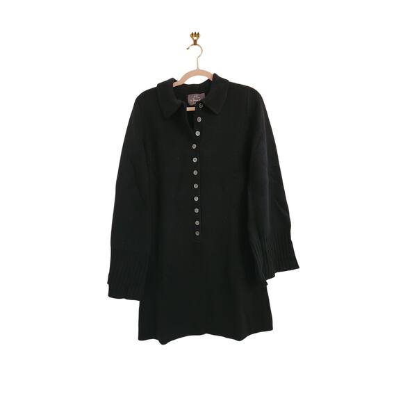 NWT J. Crew Spring Street Cashmere Polo Sweater-Dress Black M - Picture 3 of 10